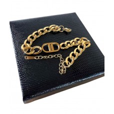Ladies 24k Gold Clad Curb Chain Bracelet in Gift Box